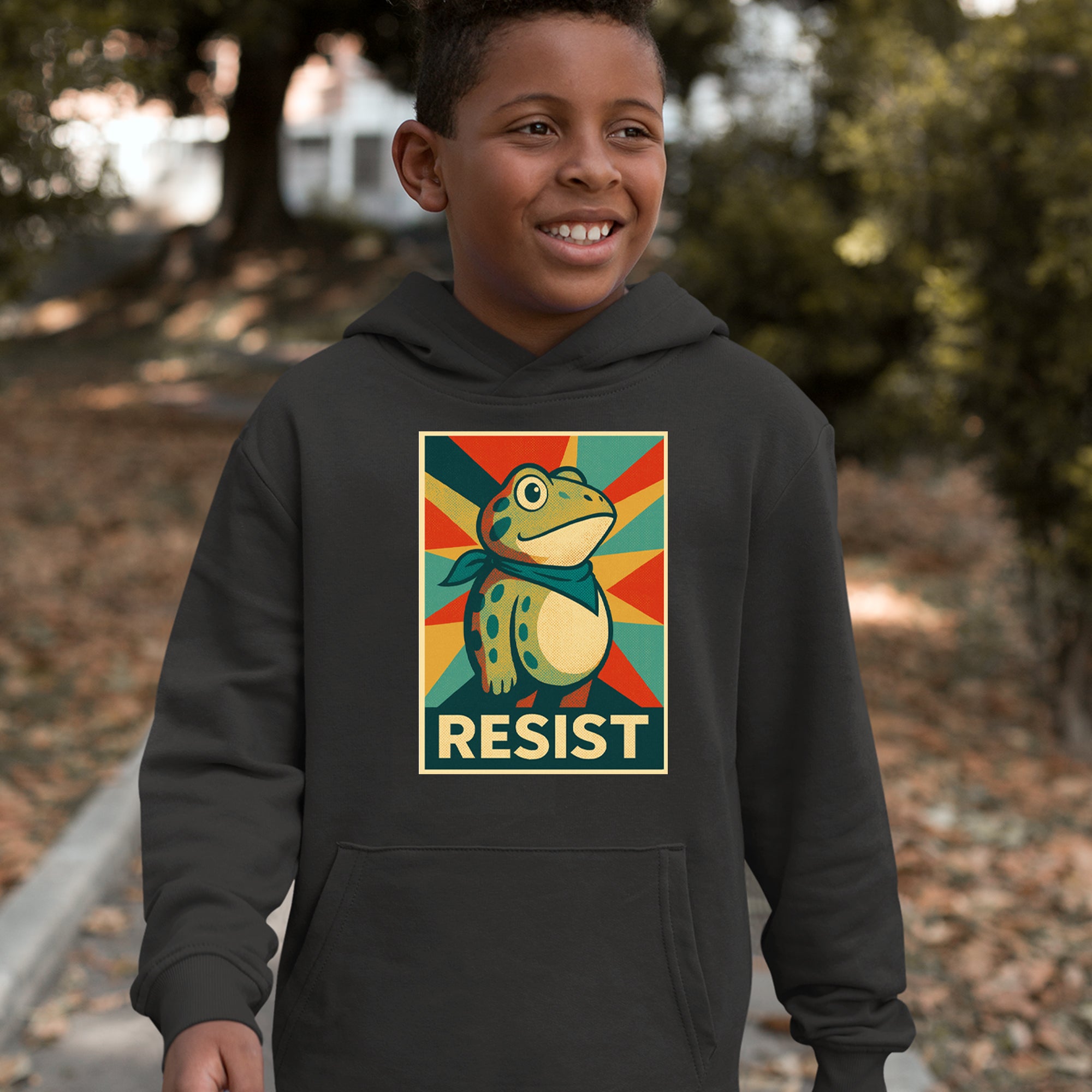Resist Portland Protest Frog Youth-Sized Hoodie 