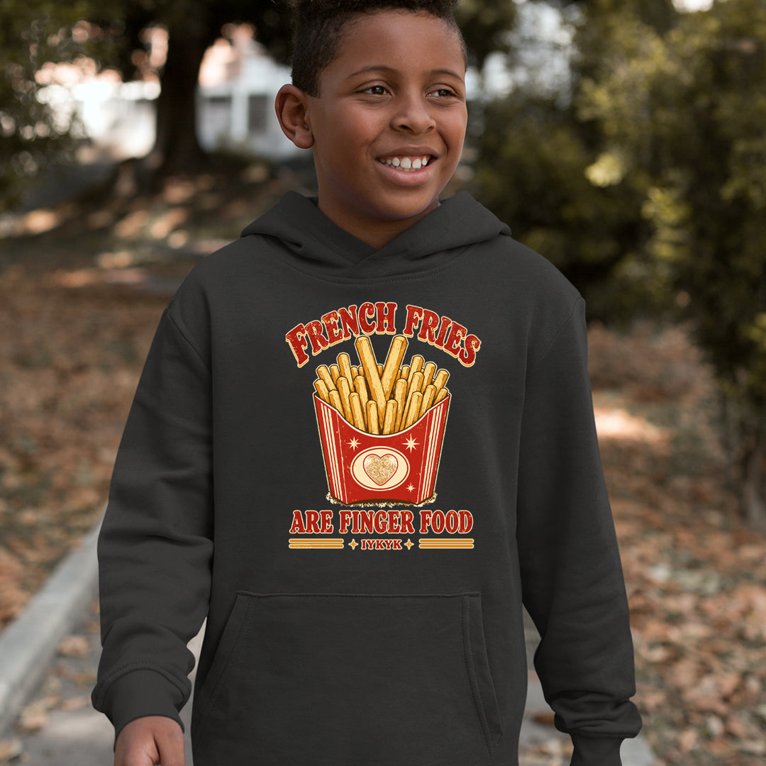 French Fries Are Finger Food IYKYK Youth-Sized Hoodie 