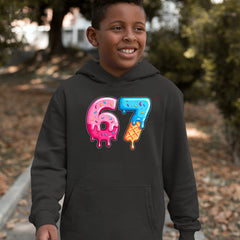 67 Dripping Ice Cream Donut Melt Youth-Sized Hoodie 
