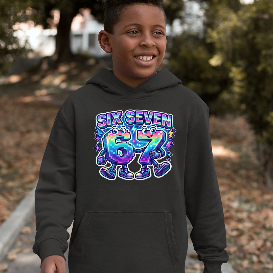 Six Seven 67 Retro Pixel Buddies Youth-Sized Hoodie 