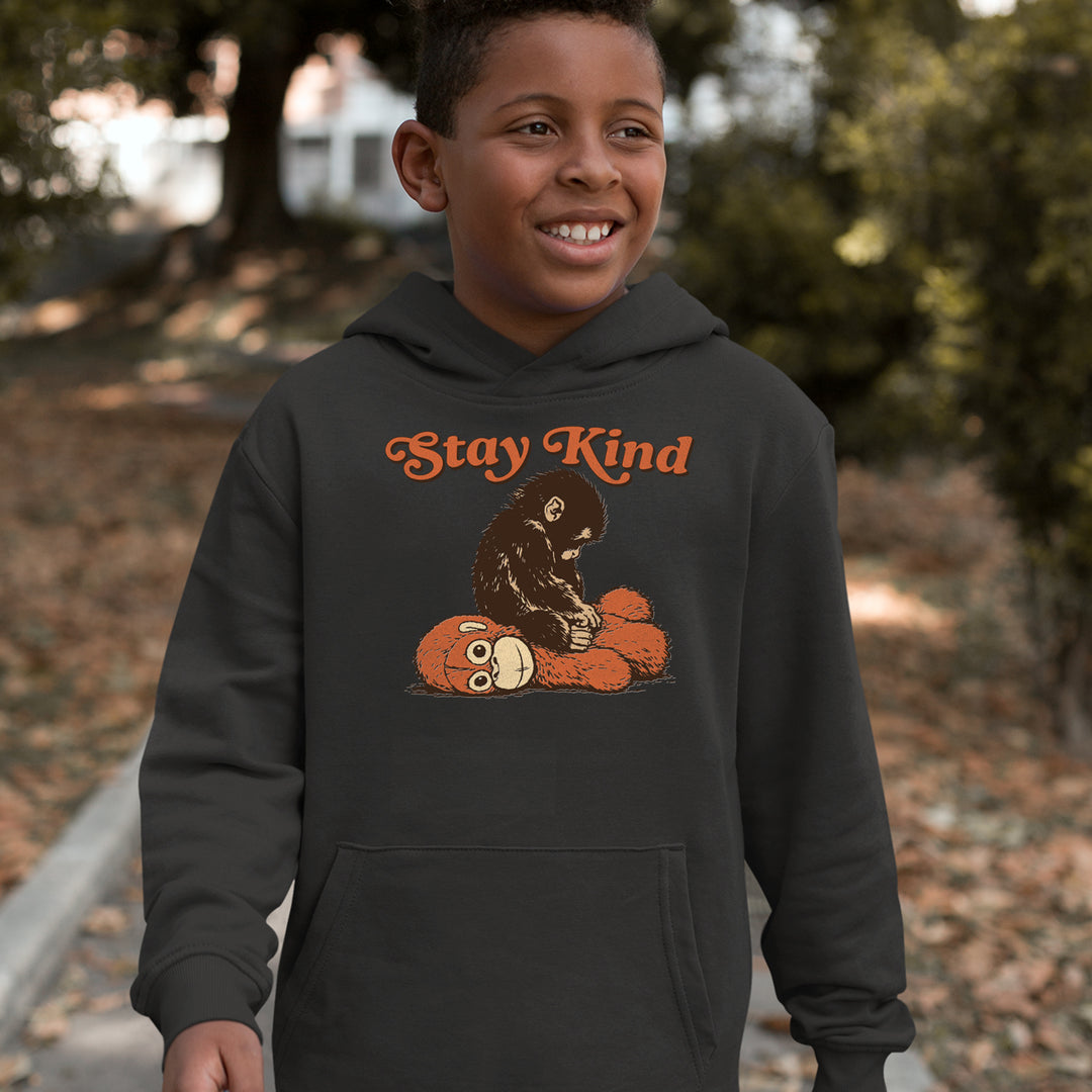 Punch Stay Kind Macaque Youth-Sized Hoodie 