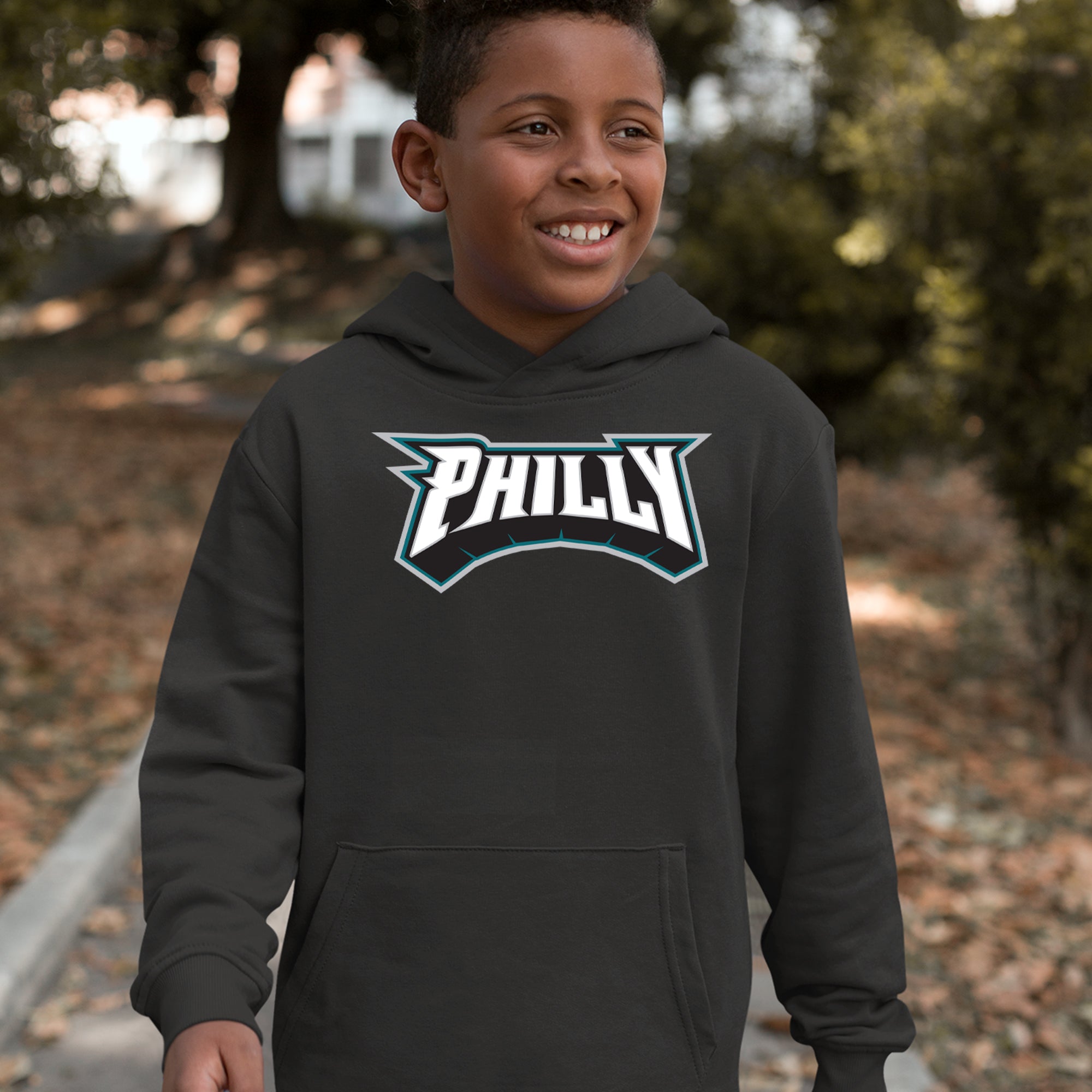 Philly Bold Block Throwback Youth-Sized Hoodie 
