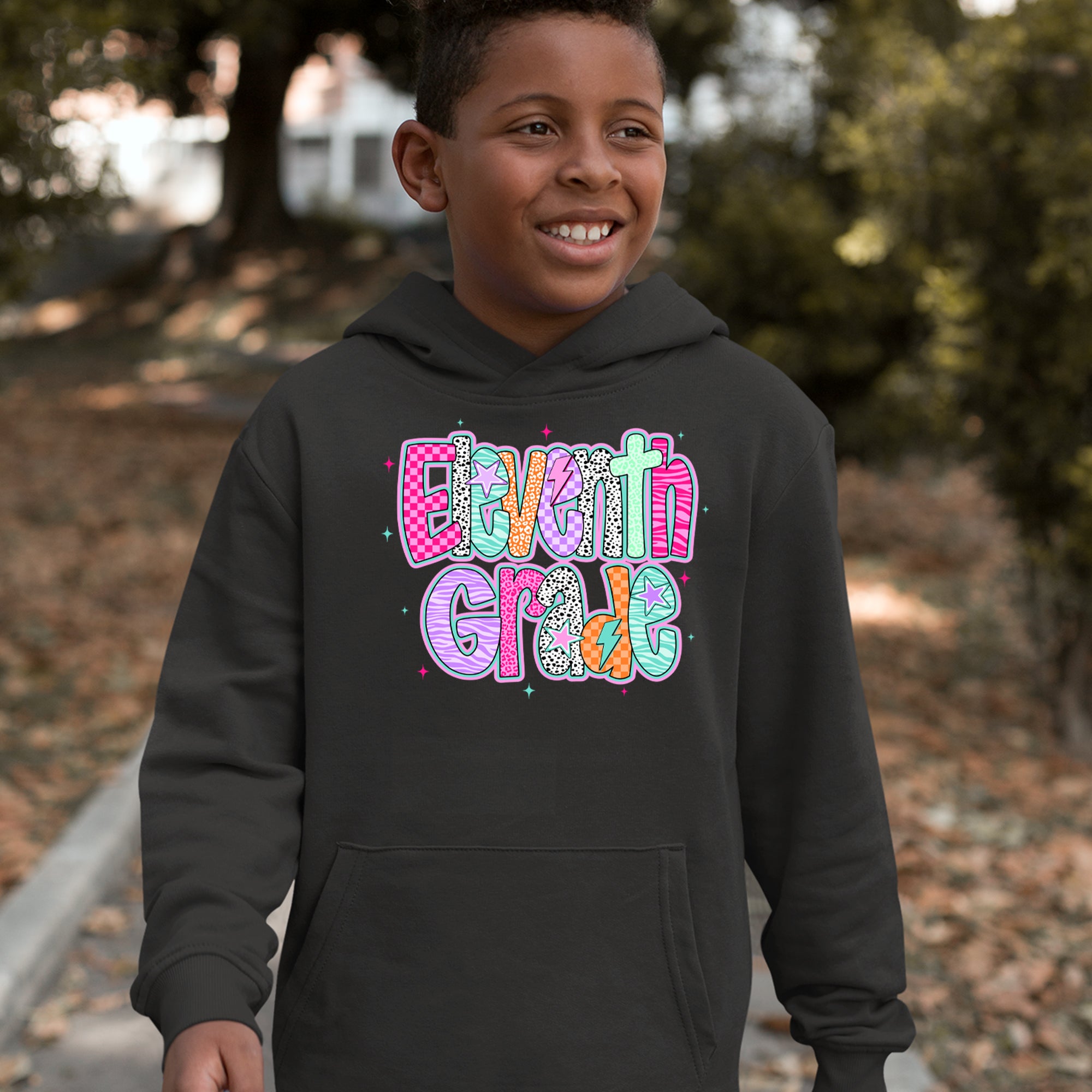 Eleventh Grade Extra Colorful Back to School Youth-Sized Hoodie 