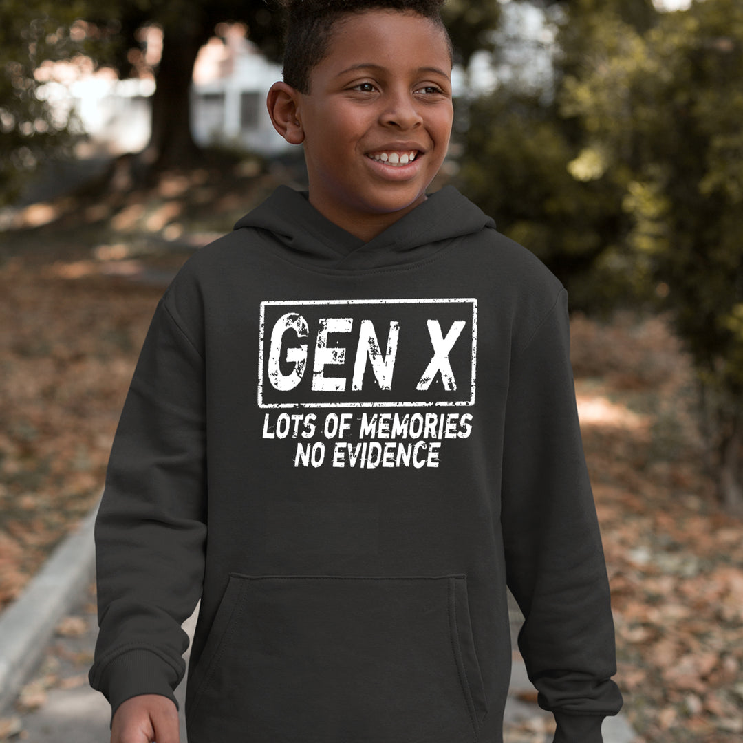 Gen X Lots of Memories No Evidence Nostalgia Youth-Sized Hoodie