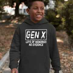 Gen X Lots of Memories No Evidence Nostalgia Youth-Sized Hoodie