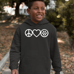 Peace, Love and TLC Dog Rescue Youth-Sized Hoodie 