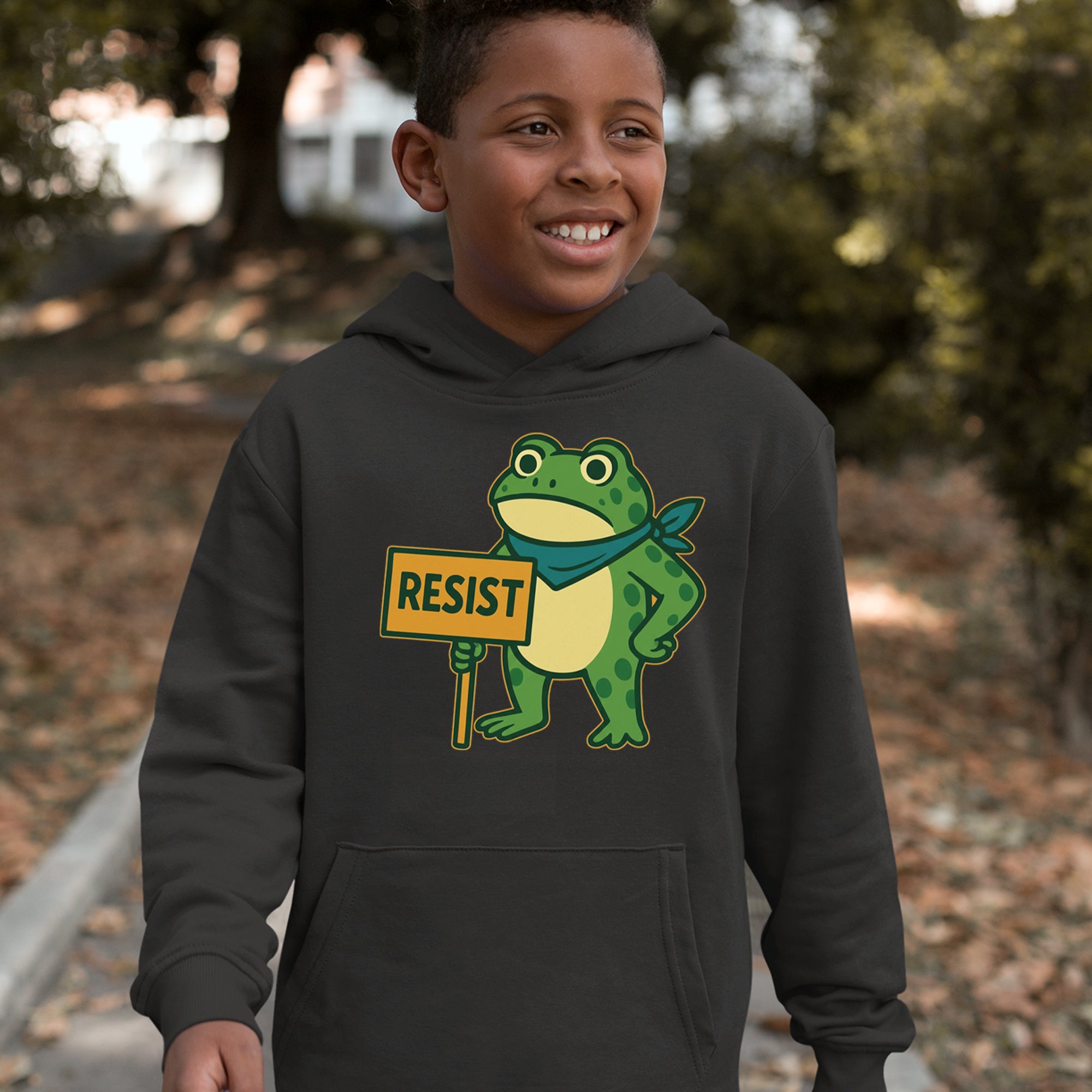 Sign Resist Meme Frog Protest Youth-Sized Hoodie 