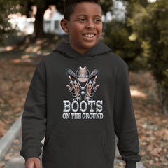 Boots On The Ground Bling Youth-Sized Hoodie 