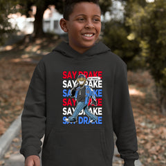 Say Drake Smiling Meme Mustard Youth-Sized Hoodie 