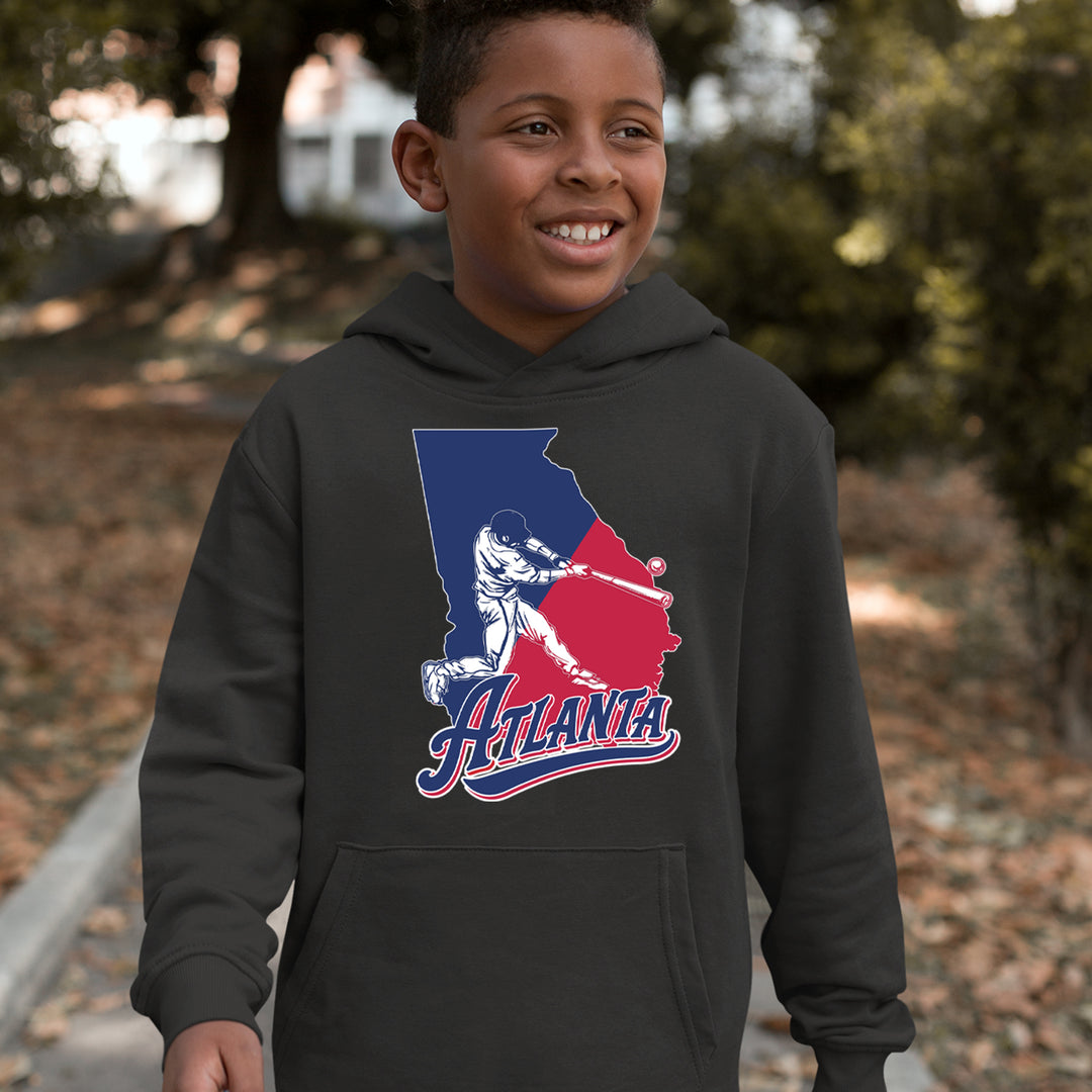 Atlanta Georgia Batter Up Youth-Sized Hoodie 