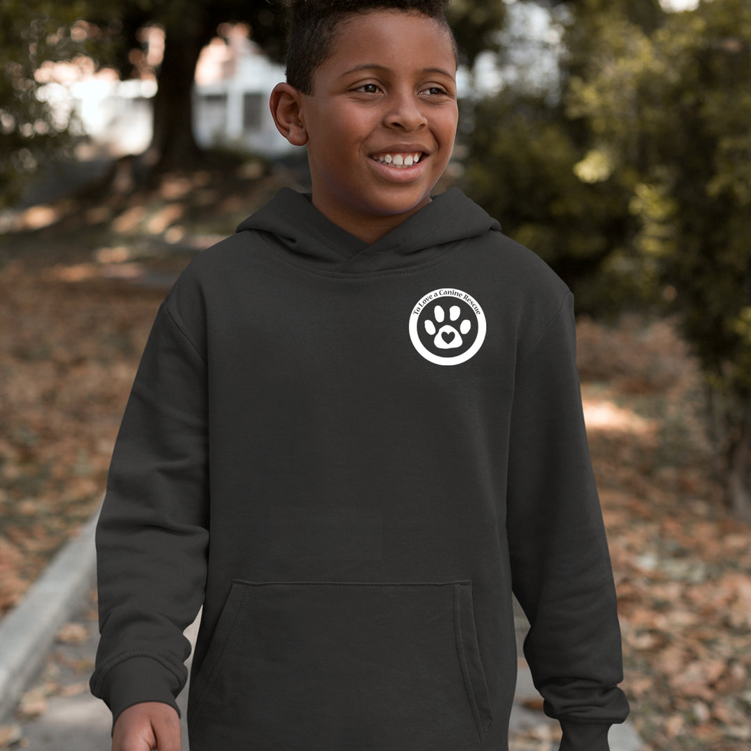 TLC To Love a Canine Dog Rescue White Youth-Sized Hoodie 