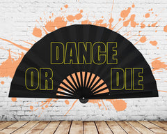 Dance Or Die Clack Fan, Little Monster Show Hand Fan, Large Concert Folding Fan, Grunge Fan, Pop Music Merch , Festival - 26 Inches