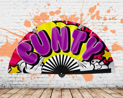 Drag Queen Clack Fan, Cunty Fan, Pride Hand Fan, Fancy Fan, Line Dancing Folding Fan, Rave Fan - Large 26 Inch Foldable Fan