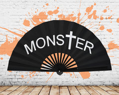 MonsTer Clack Fan, Drag Fan, Little Monster Fan, Concert Merch, Pop Music Hand Fan, Large Rave Fan, Festival Accessories -26 Inches