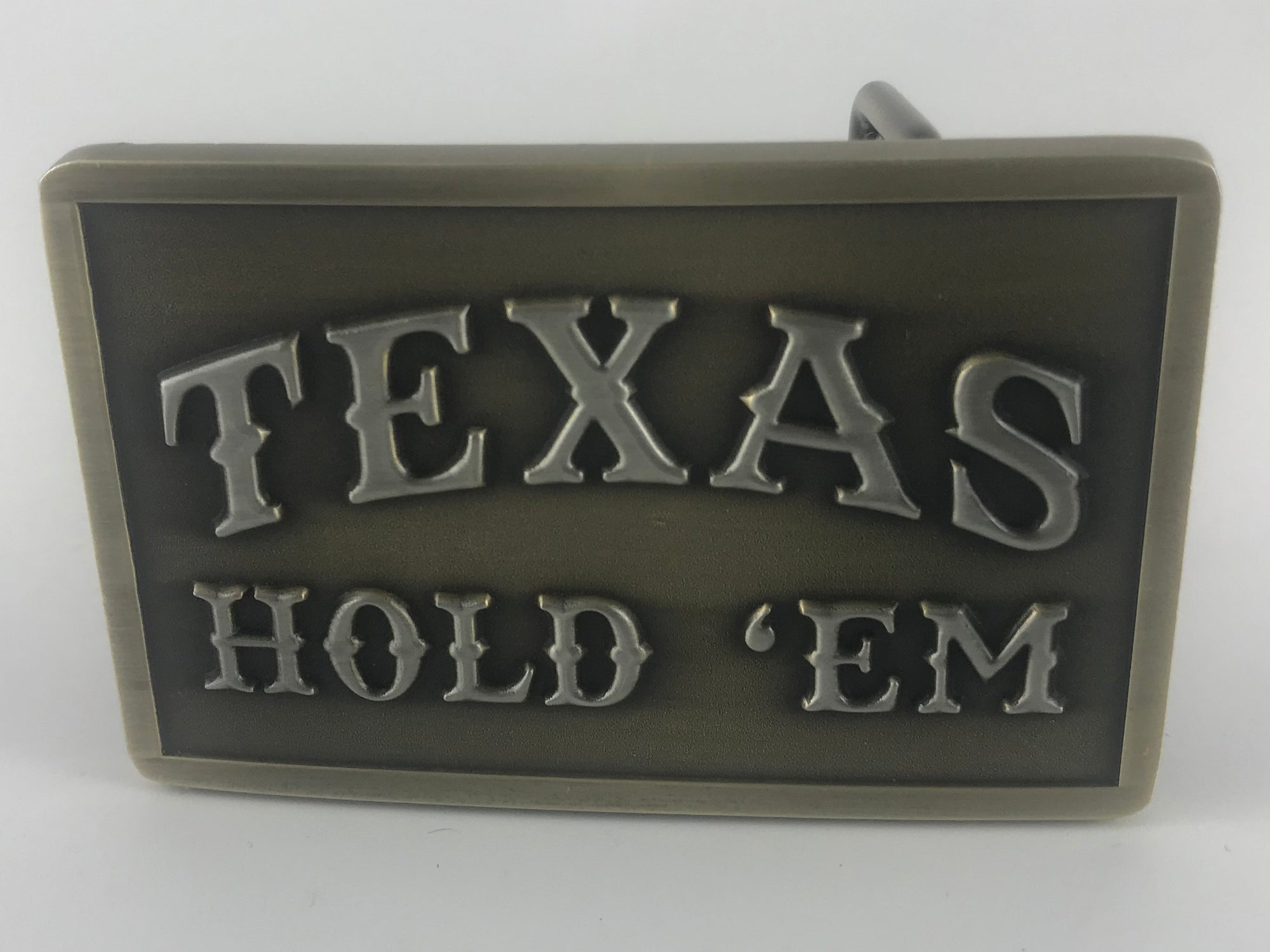 Western Style "Texas Hold 'Em" 3-Inch Metal Belt Buckle