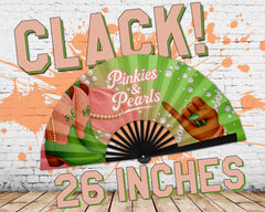Pinkies and Pearls Folding Fan, HBCU Clack Fan, Large Sorority Fan, Snapping Fan, Concert Hand Fan, Line Dancing Fan,Graduation Gift For AKA