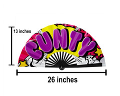 Drag Queen Clack Fan, Cunty Fan, Pride Hand Fan, Fancy Fan, Line Dancing Folding Fan, Rave Fan - Large 26 Inch Foldable Fan