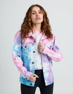 Swift 89 Birth Year Music Fan Lover Era Tie-Dye Denim Jacket