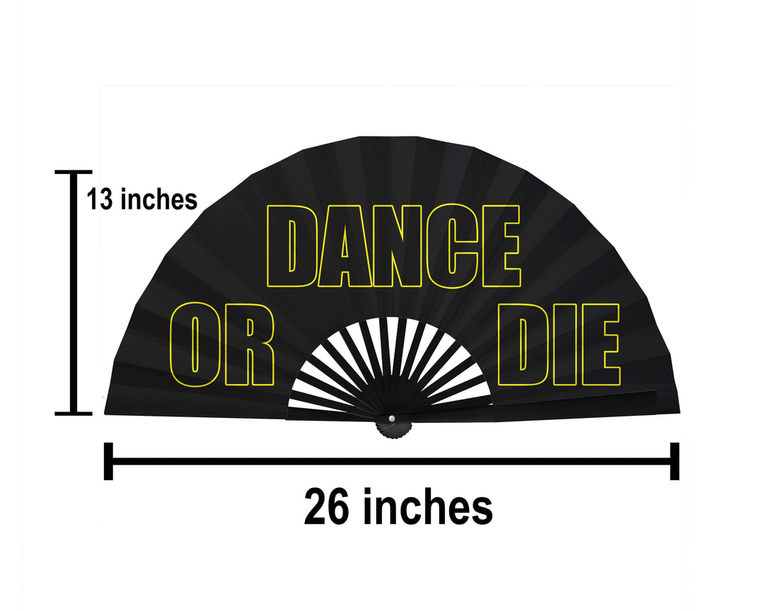 Dance Or Die Clack Fan, Little Monster Show Hand Fan, Large Concert Folding Fan, Grunge Fan, Pop Music Merch , Festival - 26 Inches
