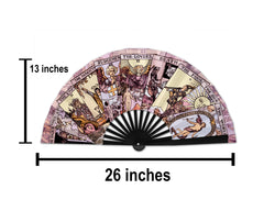 Tarot Card Hand Fan, Large Mystic Fans, Burning Man Accessories, Large Clack Fans, Rave Fan, Festival Accessories, Oversized Folding Fan
