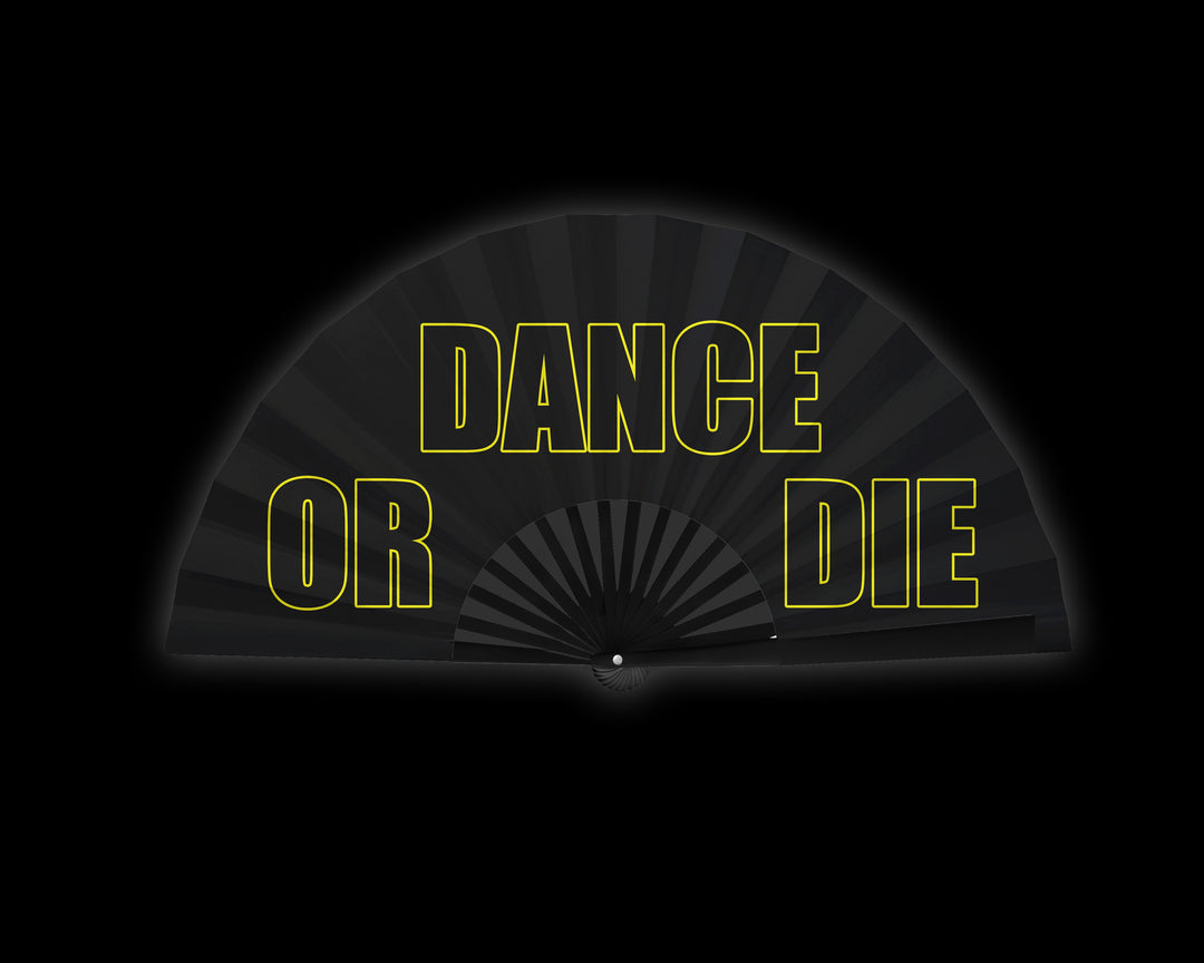 Dance Or Die Clack Fan, Little Monster Show Hand Fan, Large Concert Folding Fan, Grunge Fan, Pop Music Merch , Festival - 26 Inches