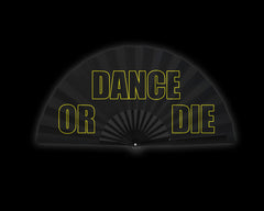 Dance Or Die Clack Fan, Little Monster Show Hand Fan, Large Concert Folding Fan, Grunge Fan, Pop Music Merch , Festival - 26 Inches