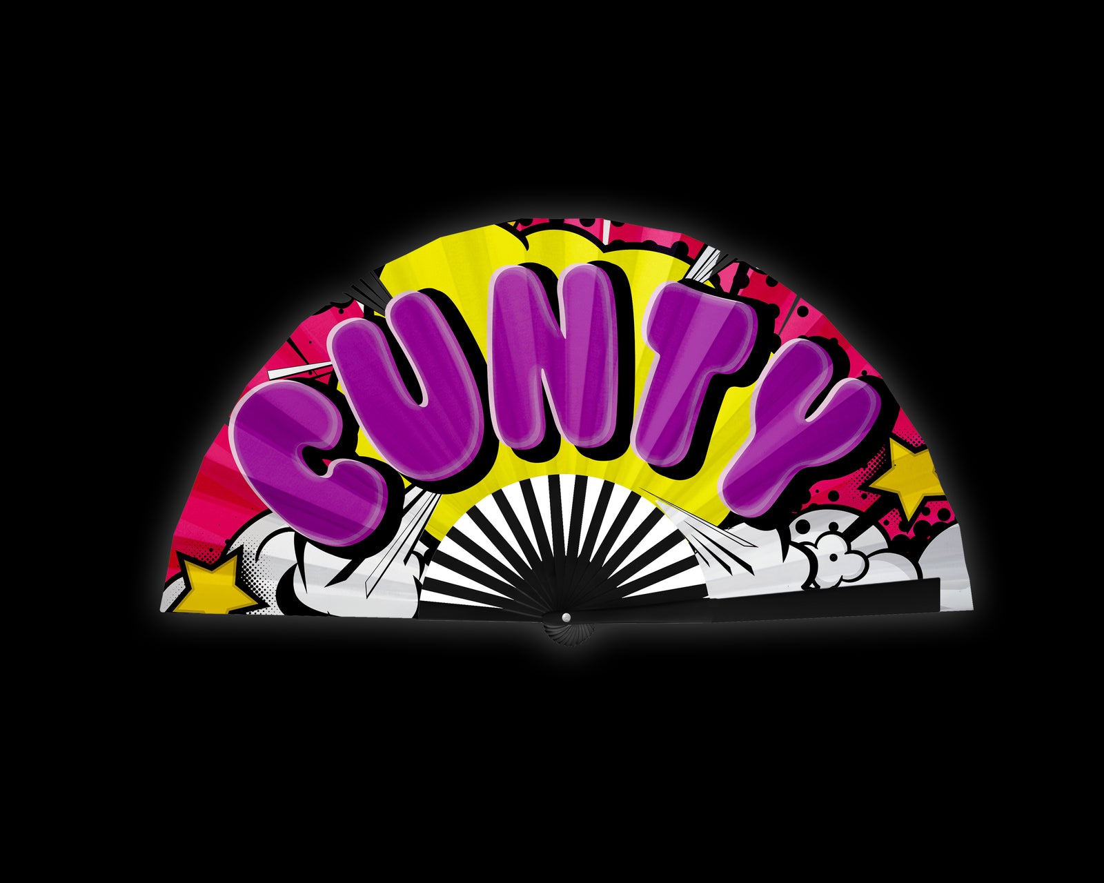 Drag Queen Clack Fan, Cunty Fan, Pride Hand Fan, Fancy Fan, Line Dancing Folding Fan, Rave Fan - Large 26 Inch Foldable Fan