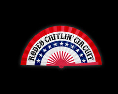 Cowboy Fan, Red White Blue Fan, Rodeo Chitlin Circuit Clack Fan, Large Carter Show Hand Fan, Country Music Merch, Gift - 26 Inch