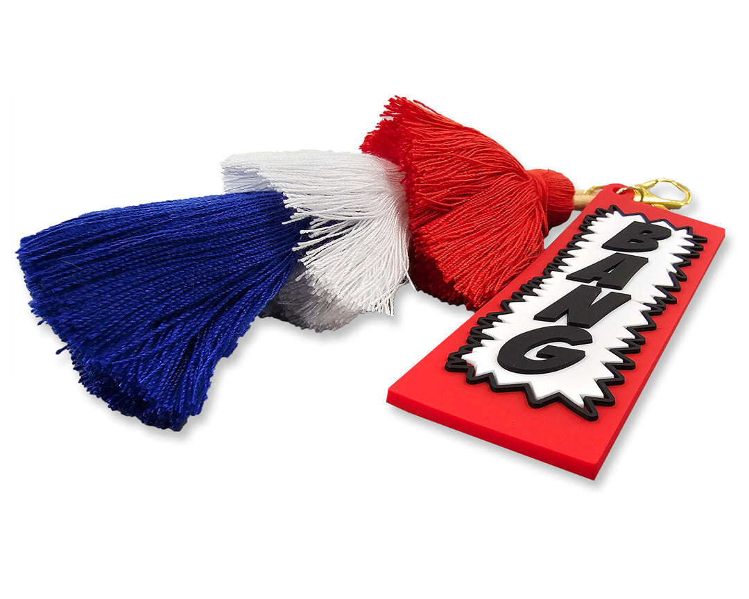 BANG Keychain, Cowboy Keychain With Tassels, Couture Pop Art Charm, Country Rodeo Keychain, Western Accessories, Rodeo Chitlin Circuit Fit