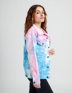 Swift 89 Birth Year Music Fan Lover Era Tie-Dye Denim Jacket