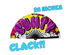 Drag Queen Clack Fan, Cunty Fan, Pride Hand Fan, Fancy Fan, Line Dancing Folding Fan, Rave Fan - Large 26 Inch Foldable Fan