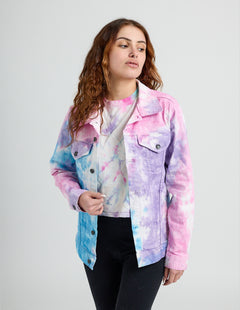 Swift 89 Birth Year Music Fan Lover Era Tie-Dye Denim Jacket
