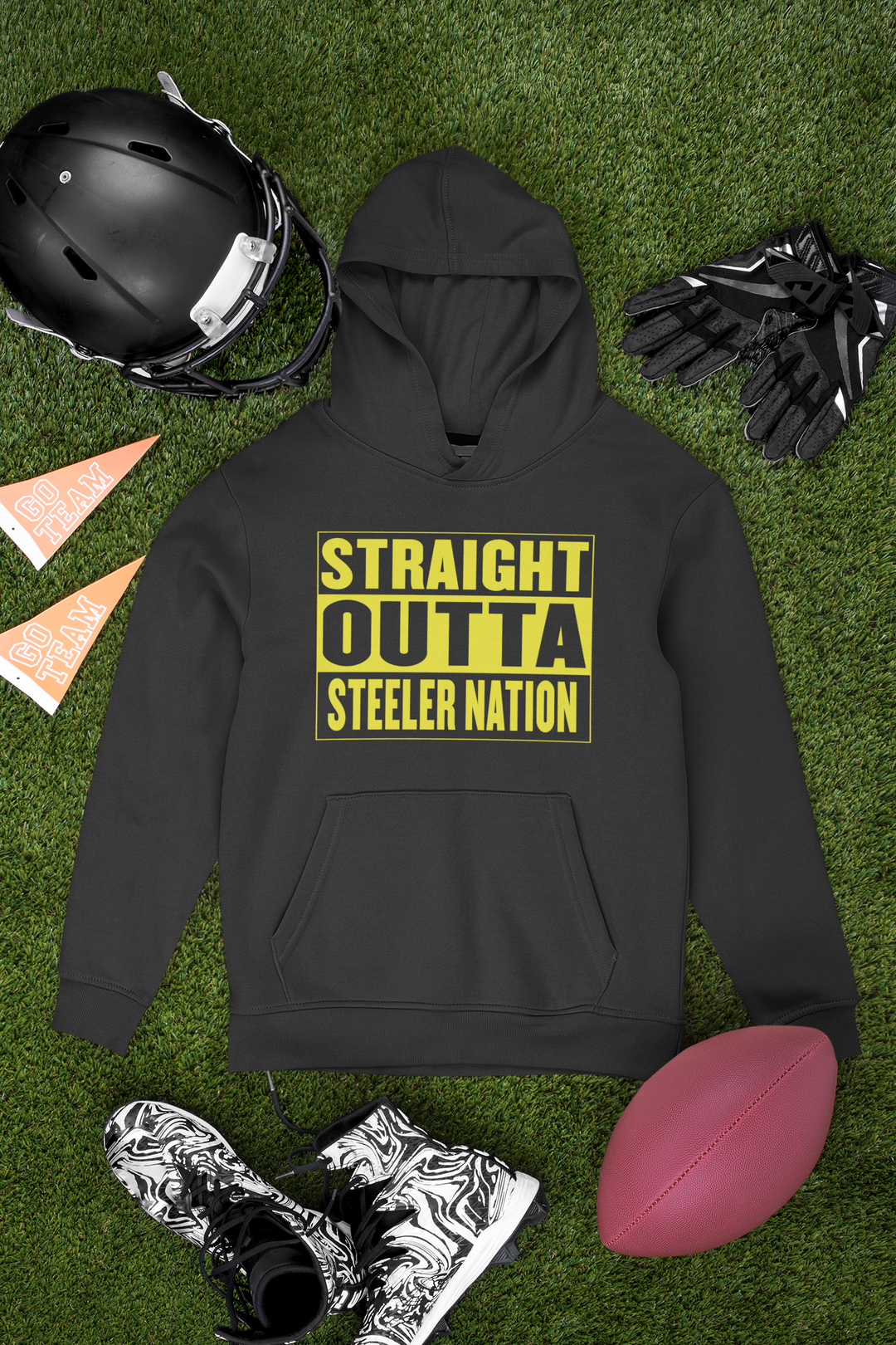 Straight Outta Steeler Nation Football  Mens T-shirt 