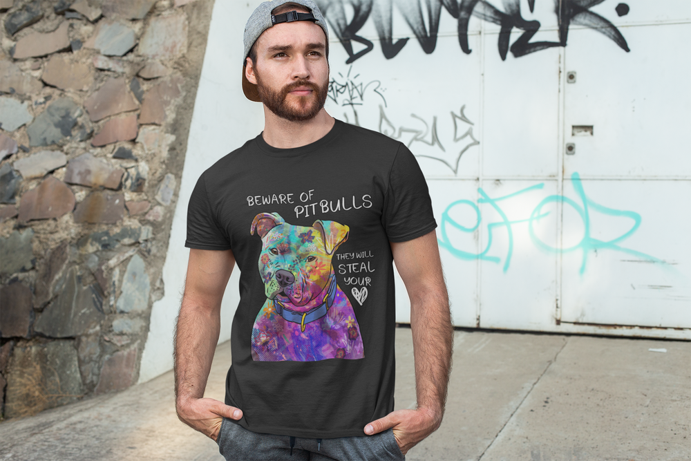 Beware Of Pit Bulls, They Will Steal Your Heart  Mens T-shirt 