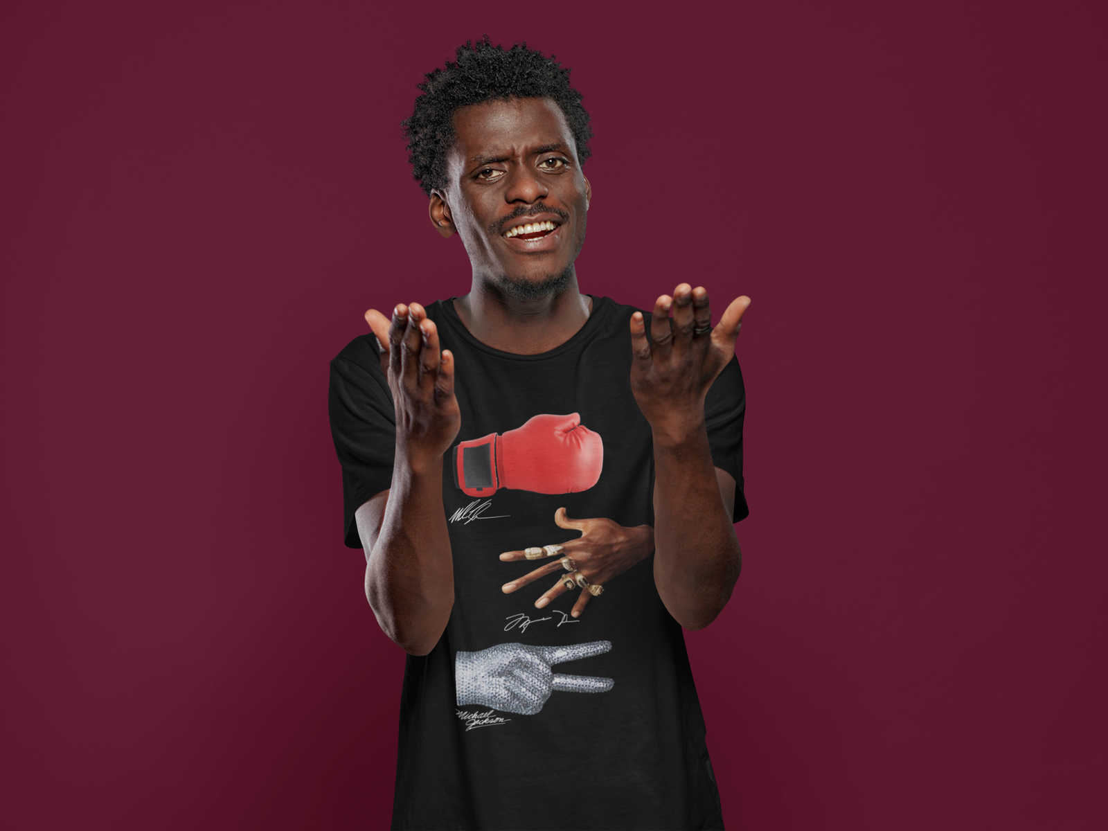 Tyson Jordan Jackson Iconic Michaels Mens T-shirt Black