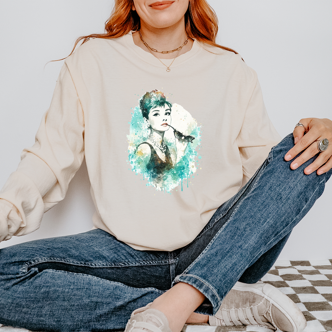 Mrs. Herpburn Iconic Watercolors Mens T-shirt 