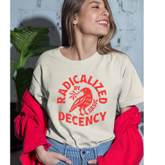 Radicalized by Basic Decency Dove Protest Statement Mens T-shirt 