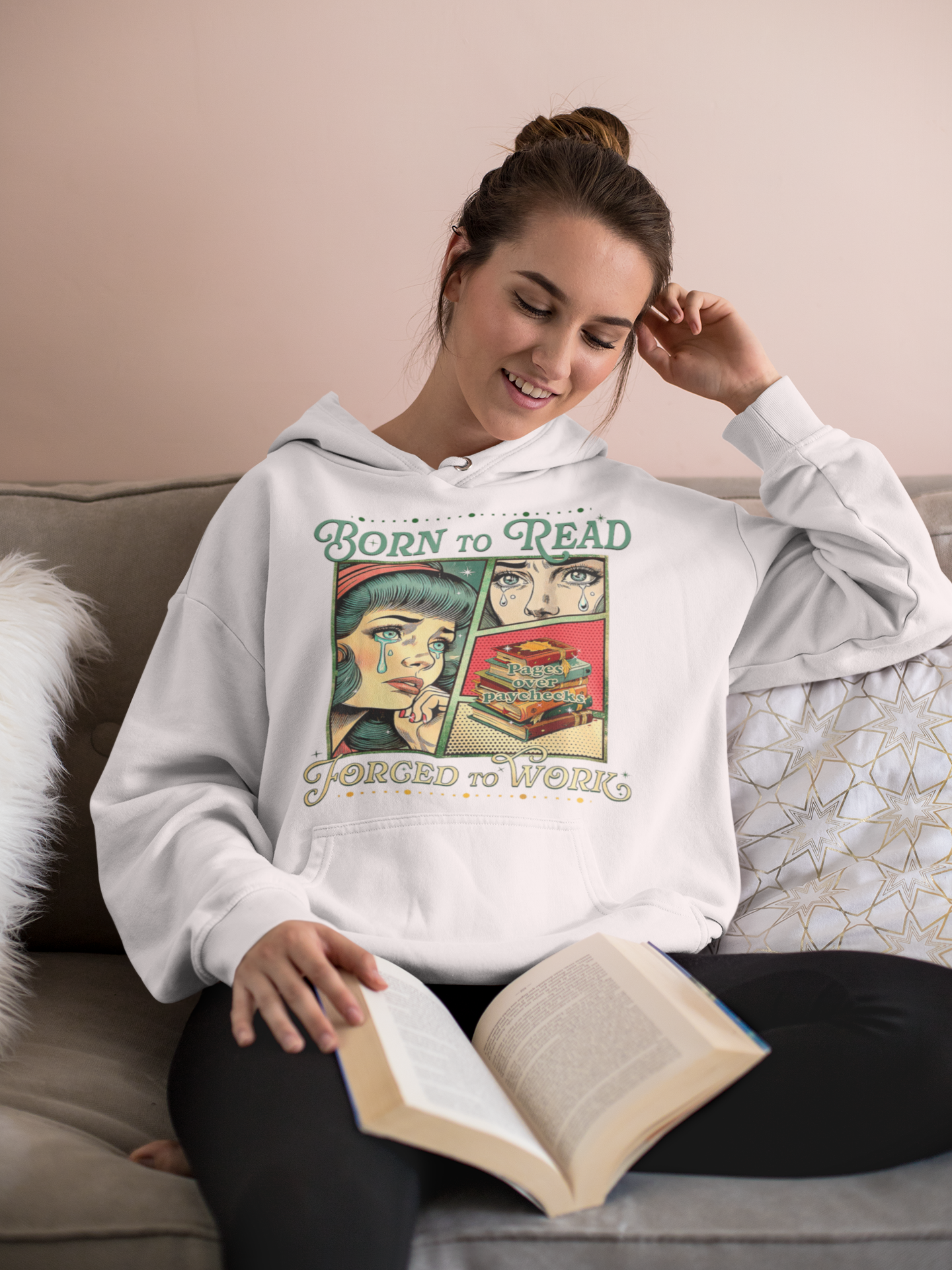 Born To Read, Forced To Work Men's T-shirt Black