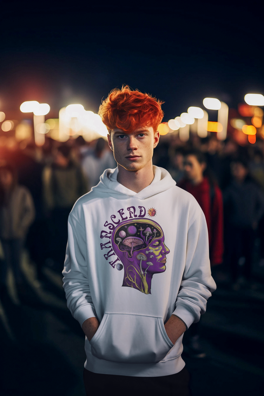 Psychedelic Cosmic Mushroom Head Men's T-shirt 
