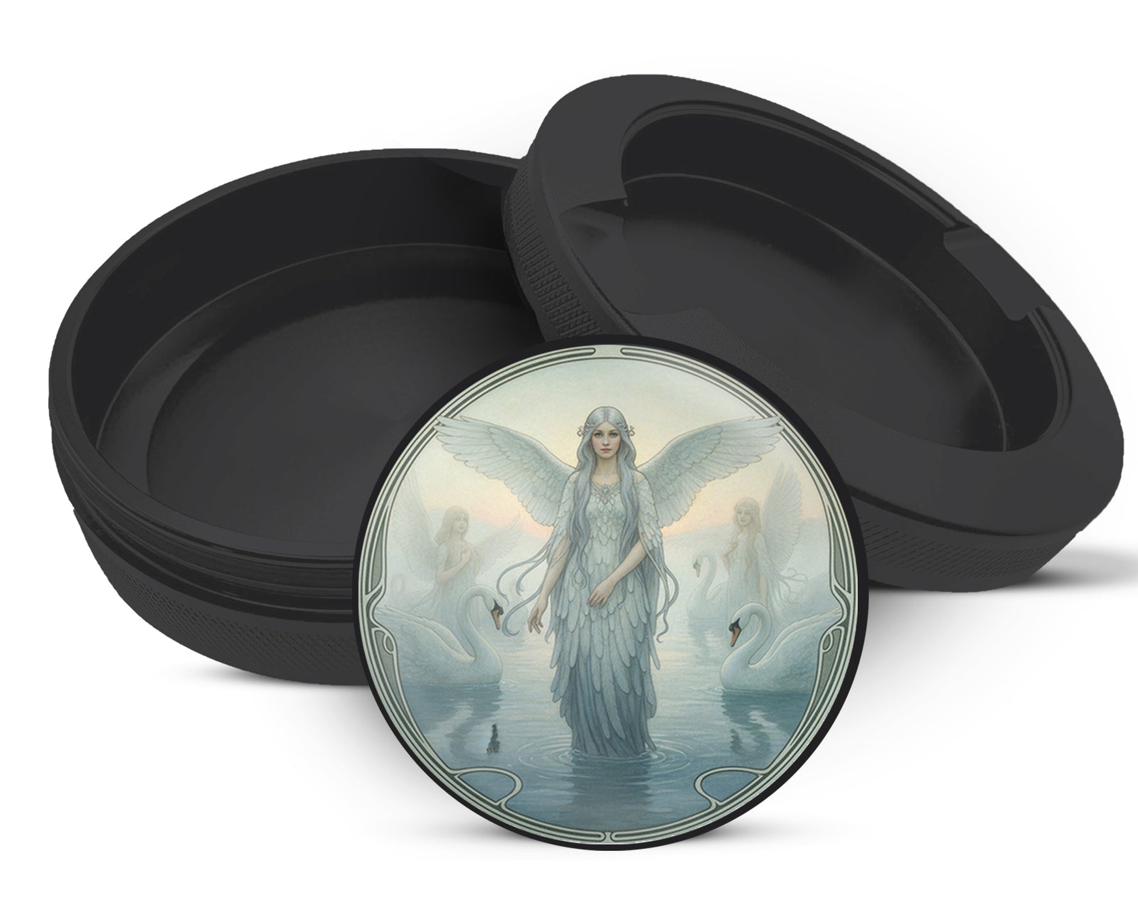 Zyn Storage Case Art Nouveau Swan Angelic Vision Black