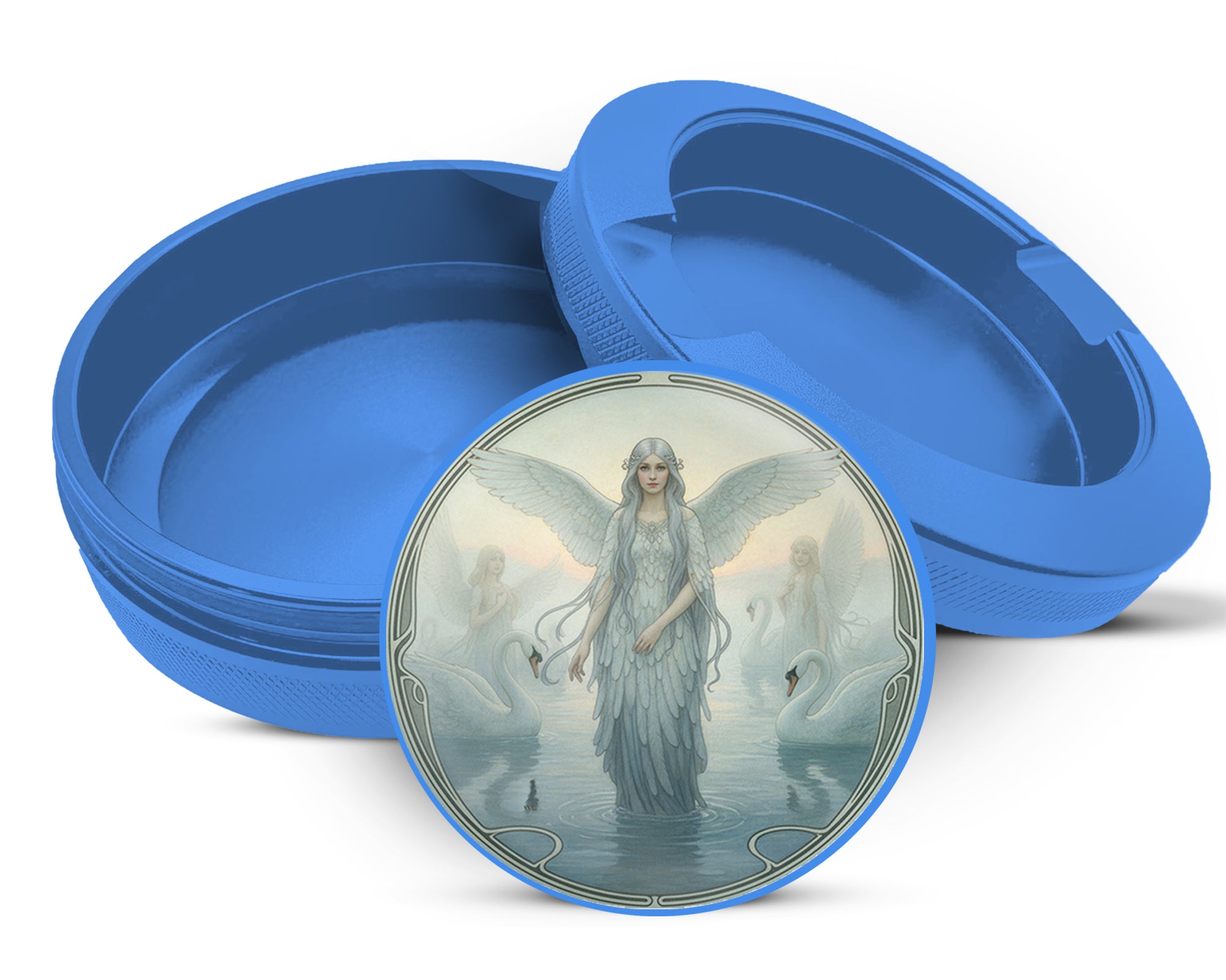 Art Nouveau Swan Angelic Vision Zyn Storage Case Blue