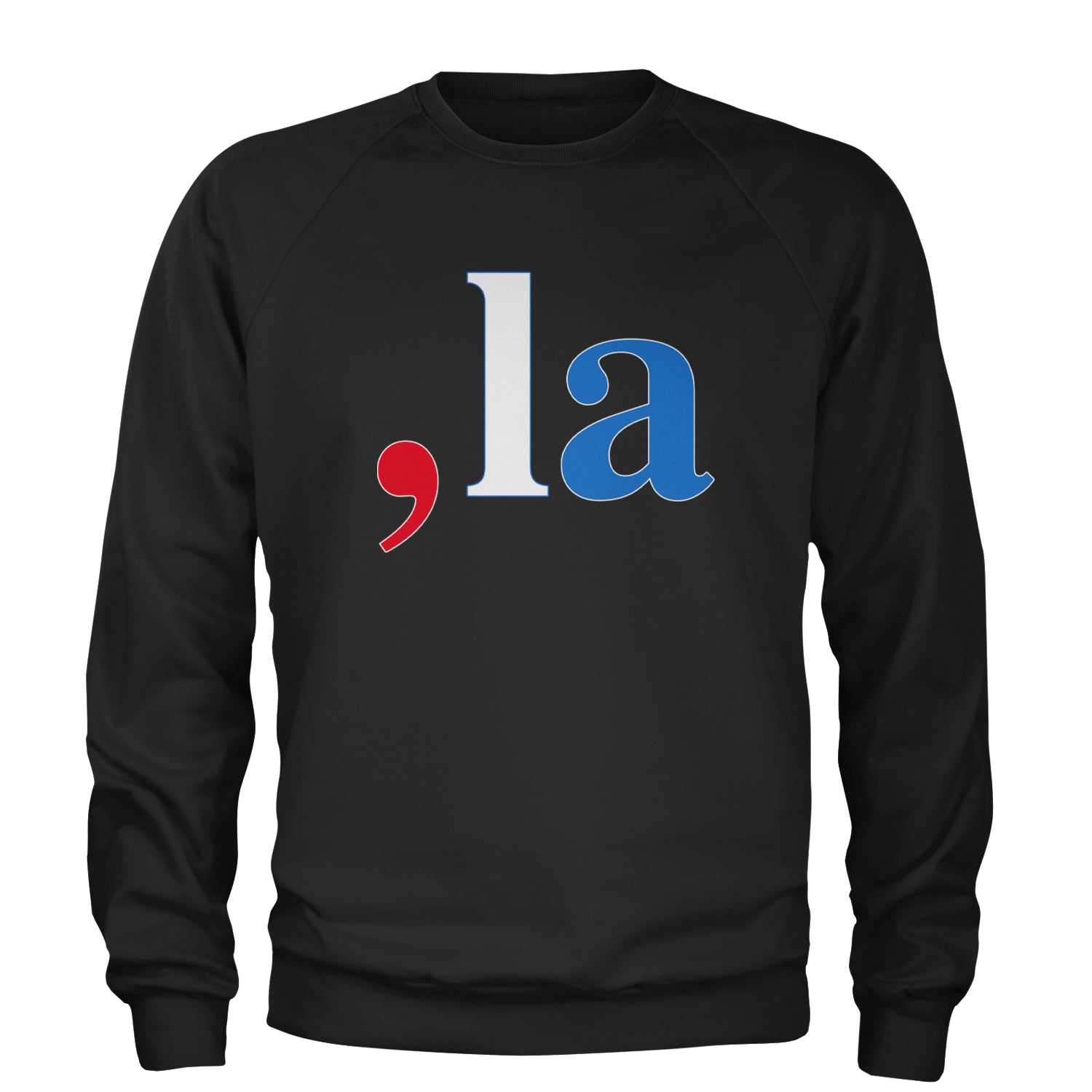 Comma-La - Support Kamala Harris For President 2024 Adult Crewneck Sweatshirt Black