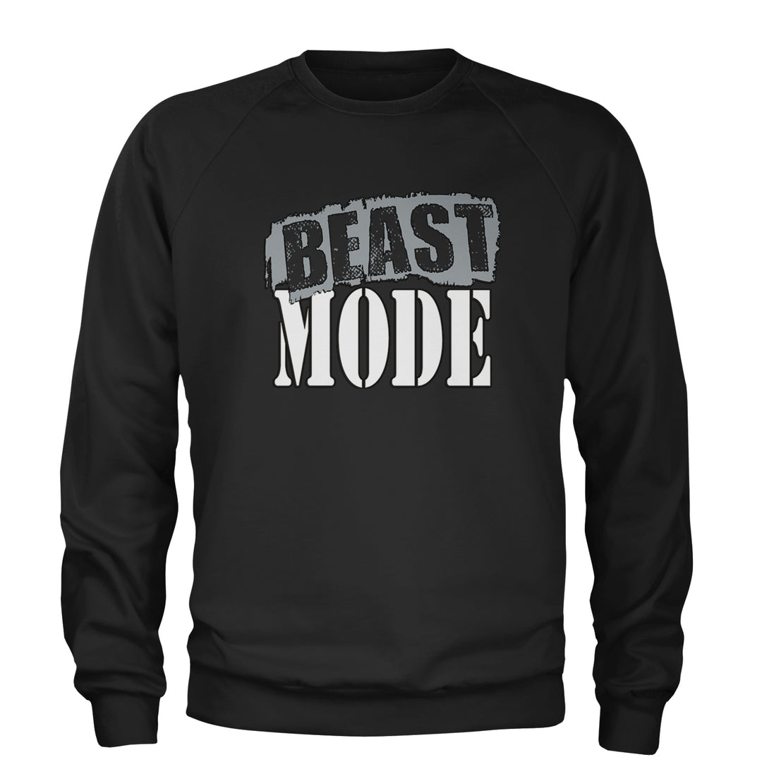 Beast Mode Training Gym Workout Adult Crewneck Sweatshirt Black