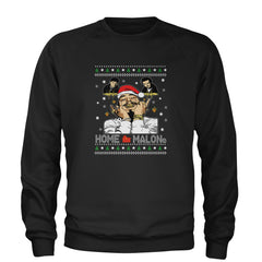 Home Malone Ugly Christmas Adult Crewneck Sweatshirt Black