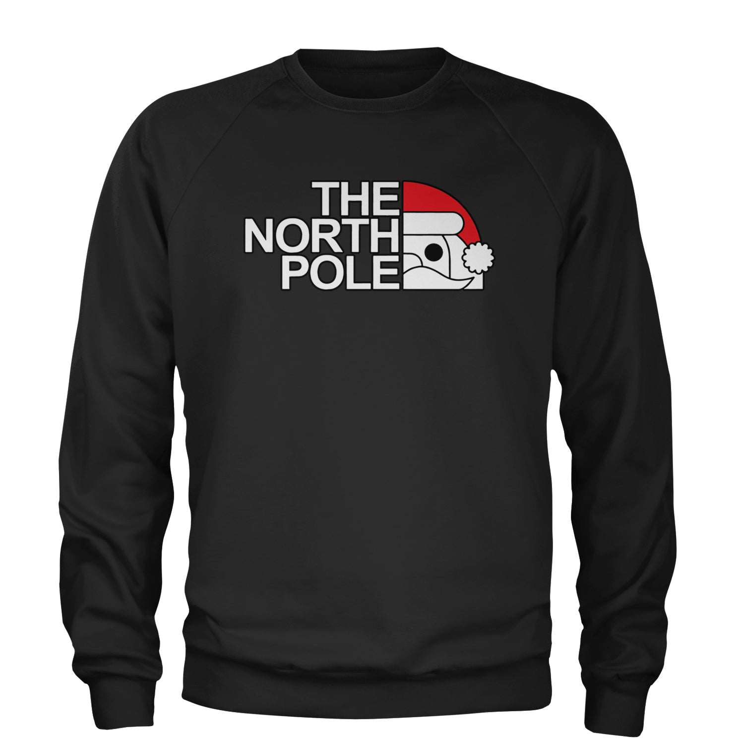 The North Pole Santa Face Adult Crewneck Sweatshirt Kelly Green