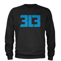 3L3 From The 313 Detroit Football Adult Crewneck Sweatshirt Black