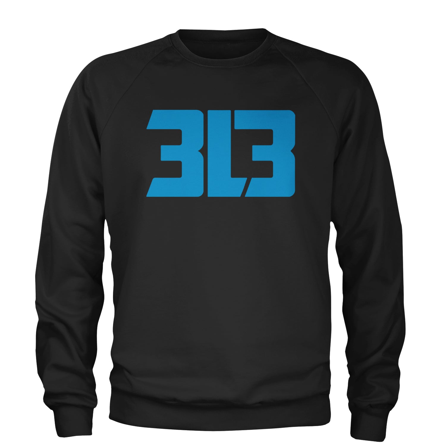 3L3 From The 313 Detroit Football Adult Crewneck Sweatshirt Black