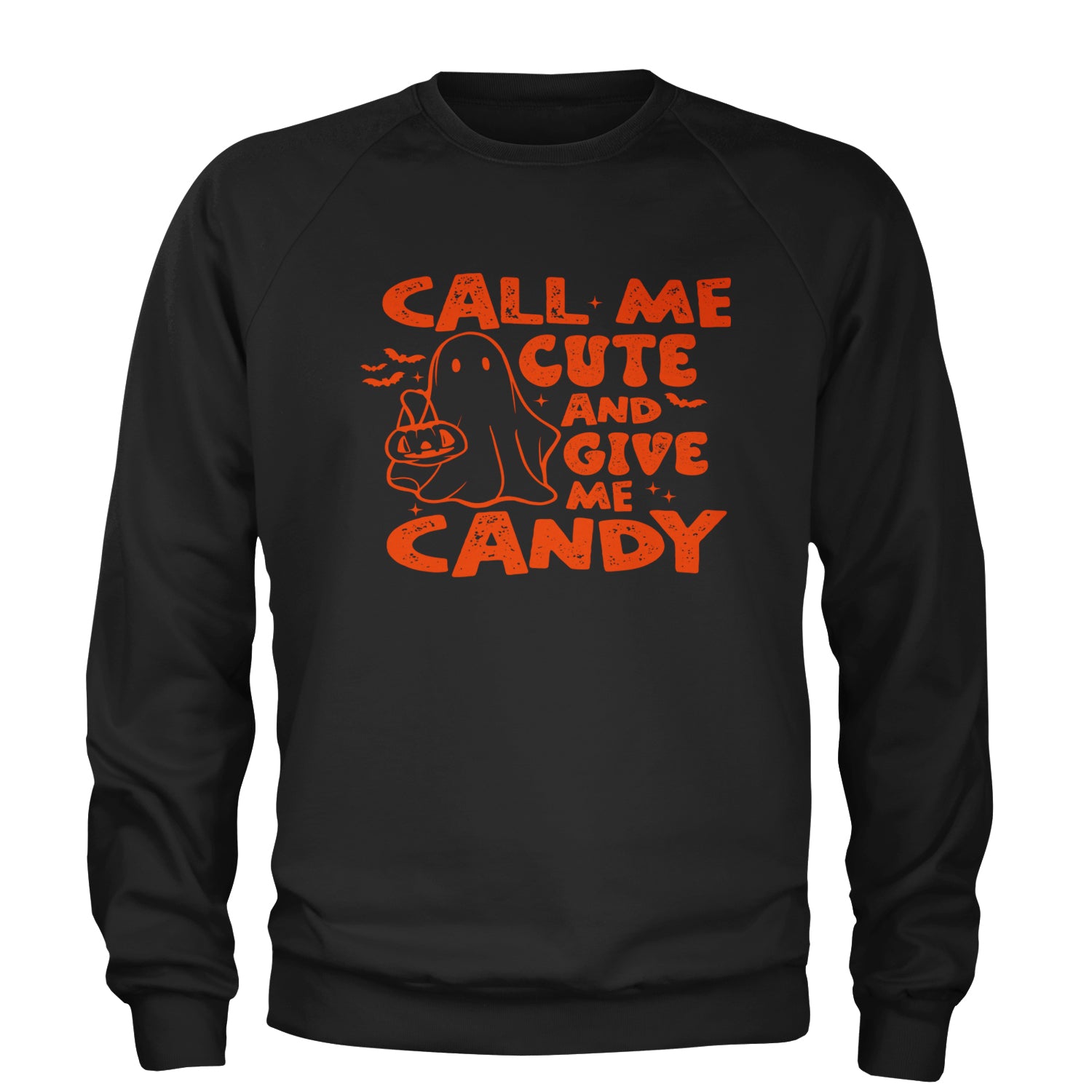 Call Me Cute And Give Me Candy Adult Crewneck Sweatshirt Black