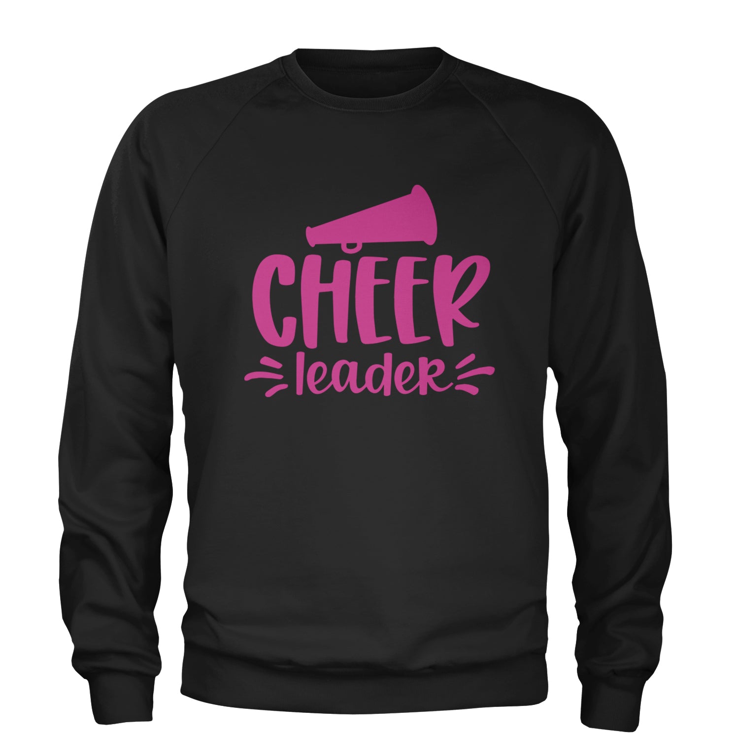 Cheerleader Bullhorn Adult Crewneck Sweatshirt Black