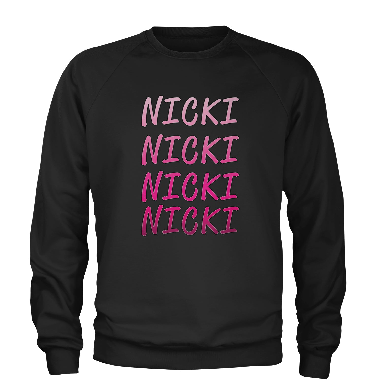 I Love Nicki Pink Printed Friday Music Adult Crewneck Sweatshirt